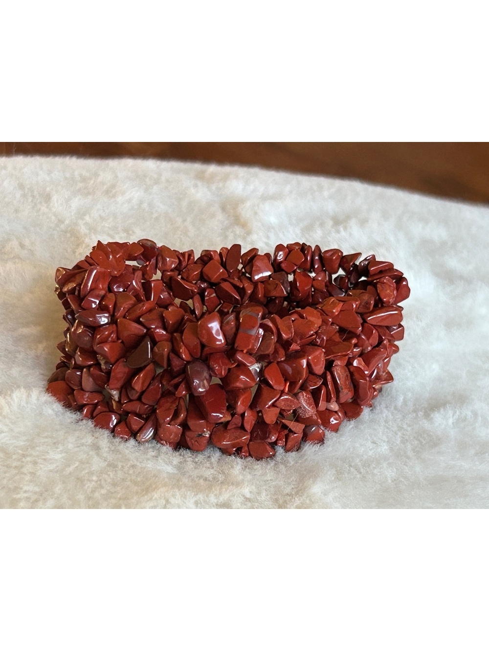 Chunky Red Jasper Stone Stretch Bracelet